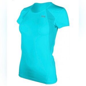 NWT TYR All Elements Women's Small Athletic Blue Performance Shirt